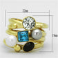 MATK1440 - IP Gold(Ion Plating) Stainless Steel Ring with Synthetic Pearl in Multi Color