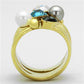 MATK1440 - IP Gold(Ion Plating) Stainless Steel Ring with Synthetic Pearl in Multi Color