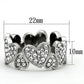 MATK1443 - High polished (no plating) Stainless Steel Ring with Top Grade Crystal  in Clear