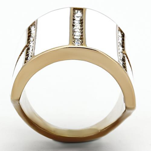 MATK1444 - IP Rose Gold(Ion Plating) Stainless Steel Ring with Top Grade Crystal  in Clear
