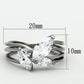 MATK1445 - High polished (no plating) Stainless Steel Ring with AAA Grade CZ  in Clear