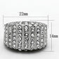 MATK1447 - High polished (no plating) Stainless Steel Ring with Top Grade Crystal  in Clear