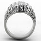 MATK1447 - High polished (no plating) Stainless Steel Ring with Top Grade Crystal  in Clear