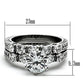 MATK1450 - High polished (no plating) Stainless Steel Ring with AAA Grade CZ  in Clear