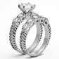 MATK1450 - High polished (no plating) Stainless Steel Ring with AAA Grade CZ  in Clear