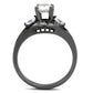 MATK1451LJ IP Light Black  (IP Gun) Stainless Steel Ring with AAA Grade CZ in Clear