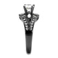 MATK1451LJ IP Light Black  (IP Gun) Stainless Steel Ring with AAA Grade CZ in Clear