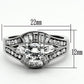 MATK1451 - High polished (no plating) Stainless Steel Ring with AAA Grade CZ  in Clear