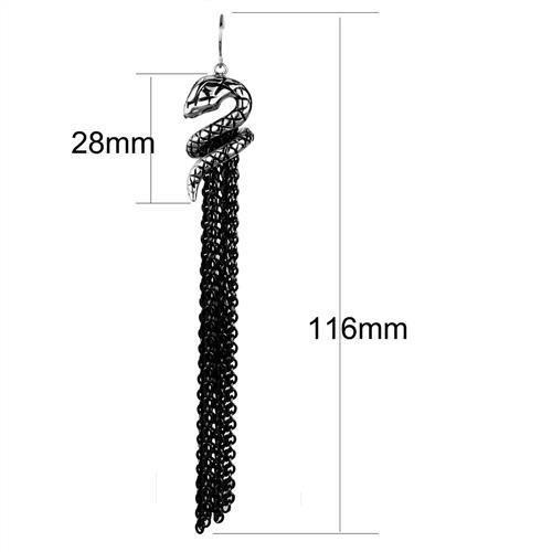 MATK1479 - Two-Tone IP Black Stainless Steel Earrings with No Stone