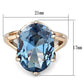 MATK1484 - IP Rose Gold(Ion Plating) Stainless Steel Ring with Synthetic Spinel in London Blue
