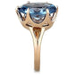 MATK1484 - IP Rose Gold(Ion Plating) Stainless Steel Ring with Synthetic Spinel in London Blue