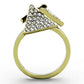 MATK1485 - IP Gold(Ion Plating) Stainless Steel Ring with Top Grade Crystal  in Clear
