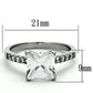 MATK1486 - High polished (no plating) Stainless Steel Ring with AAA Grade CZ  in Clear