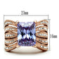 MATK1490 - IP Rose Gold(Ion Plating) Stainless Steel Ring with AAA Grade CZ  in Light Amethyst