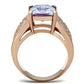 MATK1490 - IP Rose Gold(Ion Plating) Stainless Steel Ring with AAA Grade CZ  in Light Amethyst