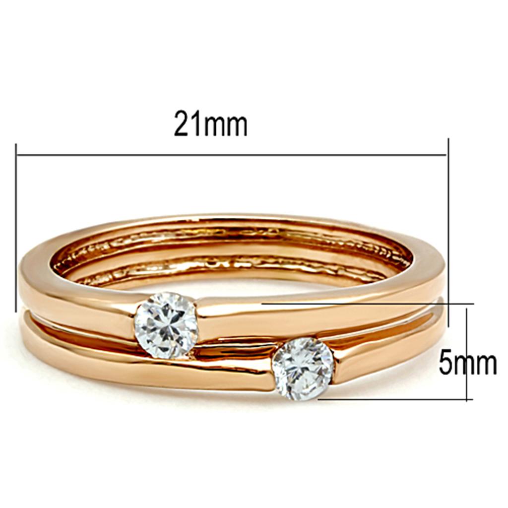 MATK1491 - IP Rose Gold(Ion Plating) Stainless Steel Ring with AAA Grade CZ  in Clear