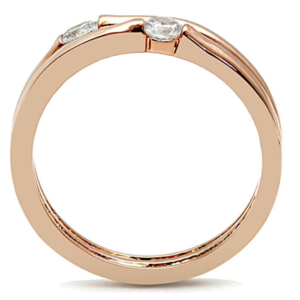 MATK1491 - IP Rose Gold(Ion Plating) Stainless Steel Ring with AAA Grade CZ  in Clear