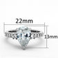 MATK1493 - High polished (no plating) Stainless Steel Ring with AAA Grade CZ  in Clear