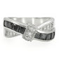 MATK1494 - High polished (no plating) Stainless Steel Ring with AAA Grade CZ  in Jet