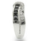 MATK1494 - High polished (no plating) Stainless Steel Ring with AAA Grade CZ  in Jet