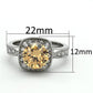 MATK1495 - High polished (no plating) Stainless Steel Ring with AAA Grade CZ  in Champagne