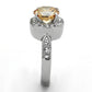 MATK1495 - High polished (no plating) Stainless Steel Ring with AAA Grade CZ  in Champagne