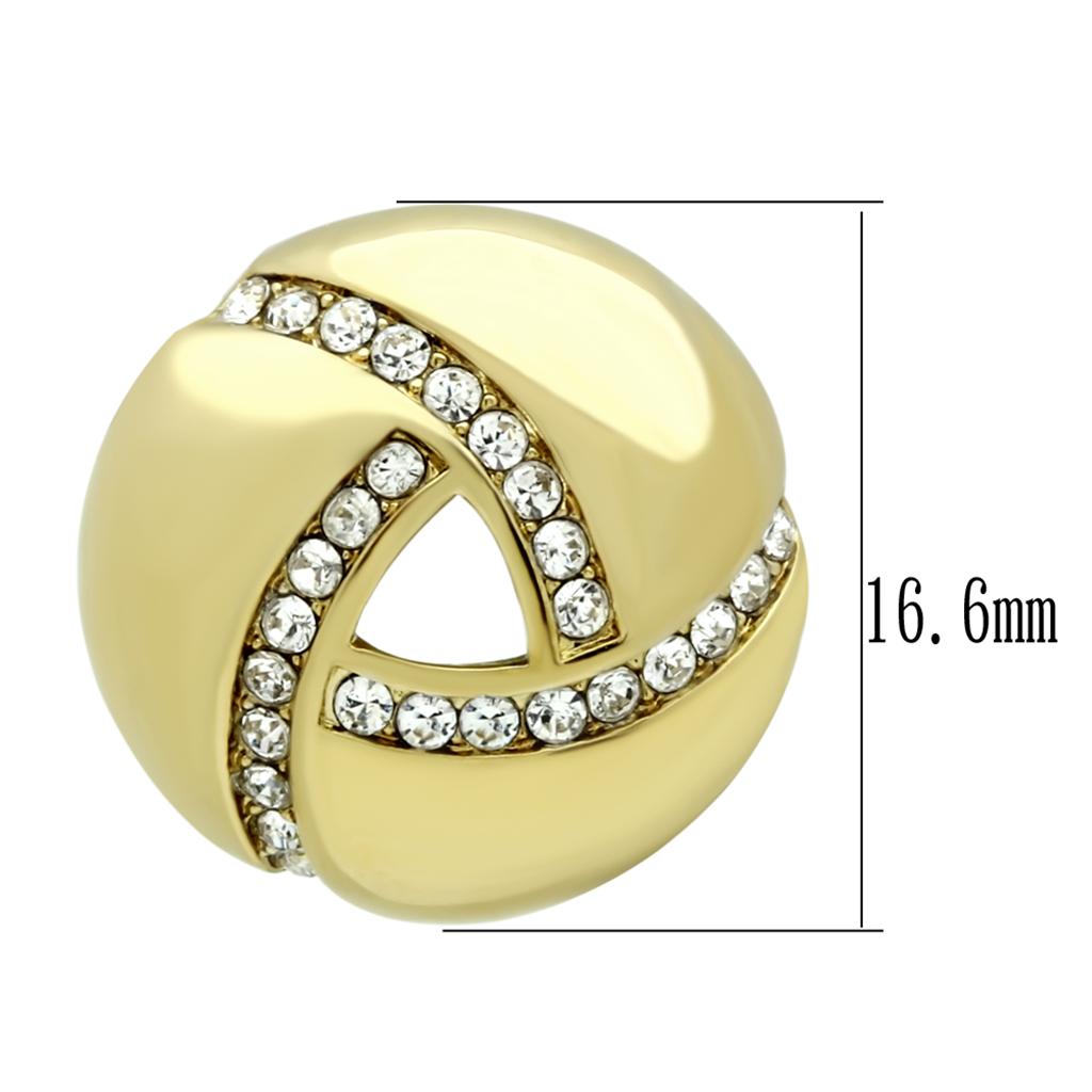 MATK1499 - IP Gold(Ion Plating) Stainless Steel Earrings with Top Grade Crystal  in Clear