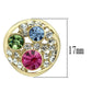 MATK1501 - IP Gold(Ion Plating) Stainless Steel Earrings with Top Grade Crystal  in Multi Color