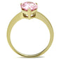 MATK1508 - IP Gold(Ion Plating) Stainless Steel Ring with AAA Grade CZ  in Rose