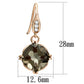 MATK1509 - IP Rose Gold(Ion Plating) Stainless Steel Earrings with Semi-Precious Smoky Quarter in Light Smoked
