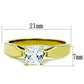 MATK1511 - IP Gold(Ion Plating) Stainless Steel Ring with AAA Grade CZ  in Clear