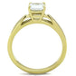 MATK1511 - IP Gold(Ion Plating) Stainless Steel Ring with AAA Grade CZ  in Clear