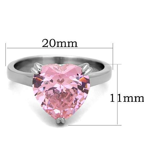MATK1513 - High polished (no plating) Stainless Steel Ring with AAA Grade CZ  in Rose