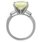 MATK1514 - High polished (no plating) Stainless Steel Ring with AAA Grade CZ  in Citrine Yellow