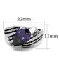 MATK1515 - High polished (no plating) Stainless Steel Ring with AAA Grade CZ  in Amethyst