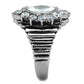 MATK1517 - High polished (no plating) Stainless Steel Ring with AAA Grade CZ  in Clear