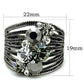 MATK1521 - High polished (no plating) Stainless Steel Ring with Top Grade Crystal  in Black Diamond