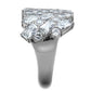 MATK1522 - High polished (no plating) Stainless Steel Ring with AAA Grade CZ  in Clear
