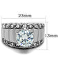 MATK1524 - High polished (no plating) Stainless Steel Ring with AAA Grade CZ  in Clear