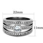 MATK1525 - High polished (no plating) Stainless Steel Ring with AAA Grade CZ  in Clear