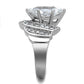 MATK1526 - High polished (no plating) Stainless Steel Ring with AAA Grade CZ  in Clear