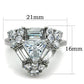 MATK1527 - High polished (no plating) Stainless Steel Ring with AAA Grade CZ  in Clear