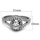 MATK1529 - High polished (no plating) Stainless Steel Ring with AAA Grade CZ  in Clear