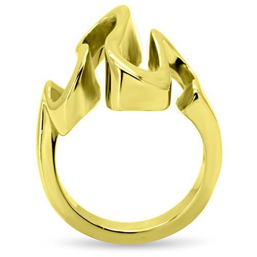 MATK152G - IP Gold(Ion Plating) Stainless Steel Ring with No Stone