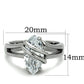 MATK1531 - High polished (no plating) Stainless Steel Ring with AAA Grade CZ  in Clear