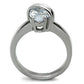 MATK1531 - High polished (no plating) Stainless Steel Ring with AAA Grade CZ  in Clear