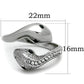 MATK1532 - High polished (no plating) Stainless Steel Ring with Top Grade Crystal  in Jet