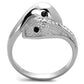 MATK1532 - High polished (no plating) Stainless Steel Ring with Top Grade Crystal  in Jet