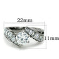 MATK1533 - High polished (no plating) Stainless Steel Ring with AAA Grade CZ  in Clear