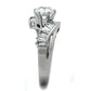 MATK1533 - High polished (no plating) Stainless Steel Ring with AAA Grade CZ  in Clear